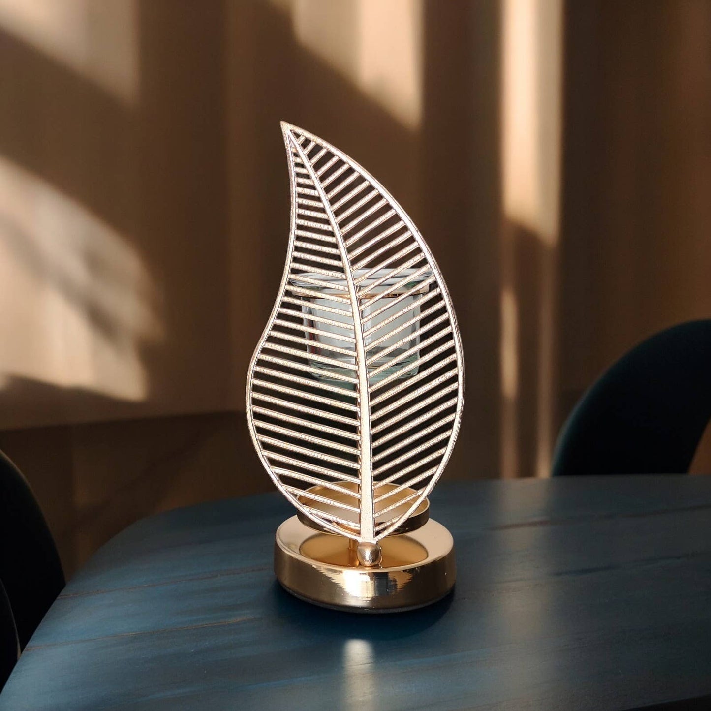 Öl- und Duftwachsbrenner Palme Metall und Keramik