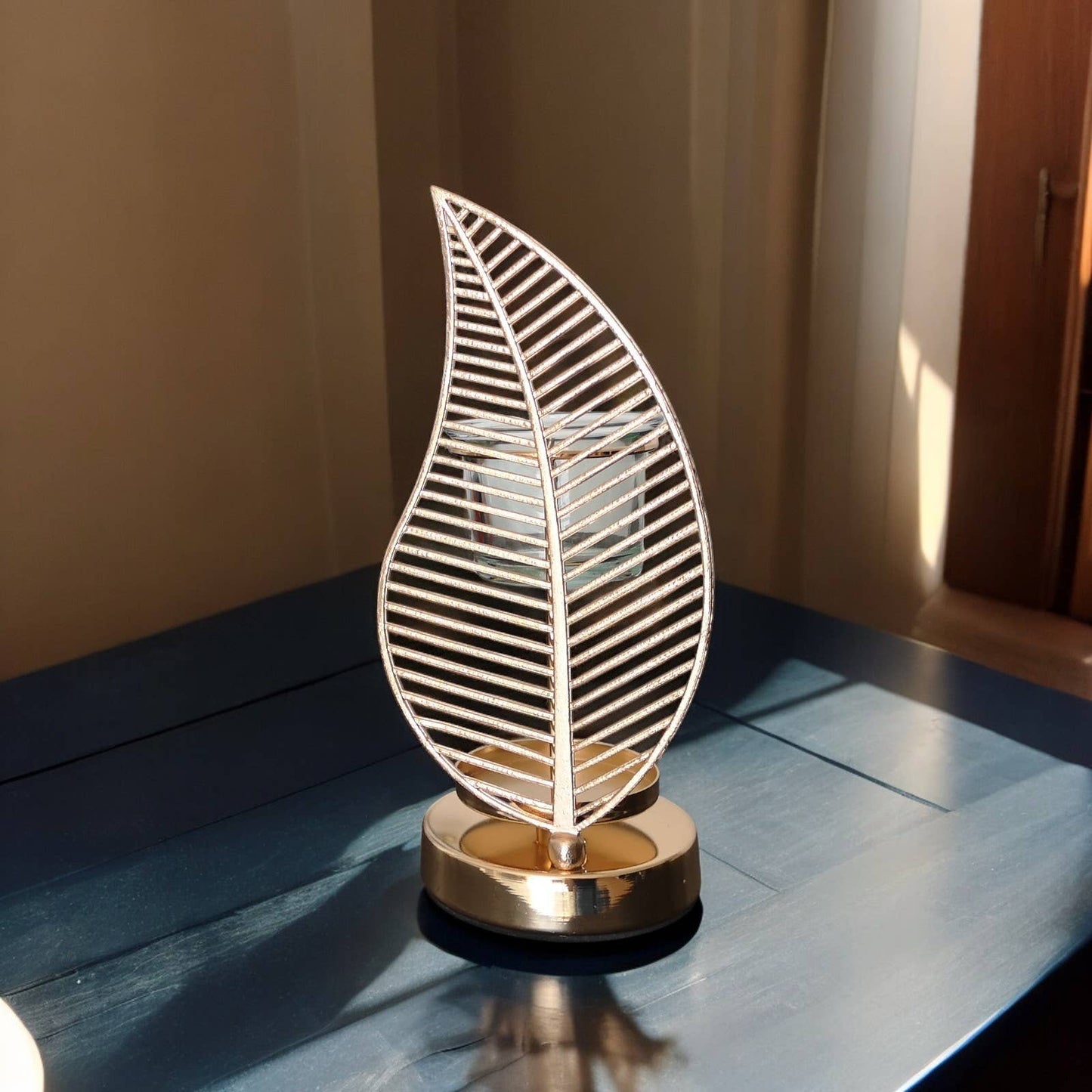 Öl- und Duftwachsbrenner Palme Metall und Keramik