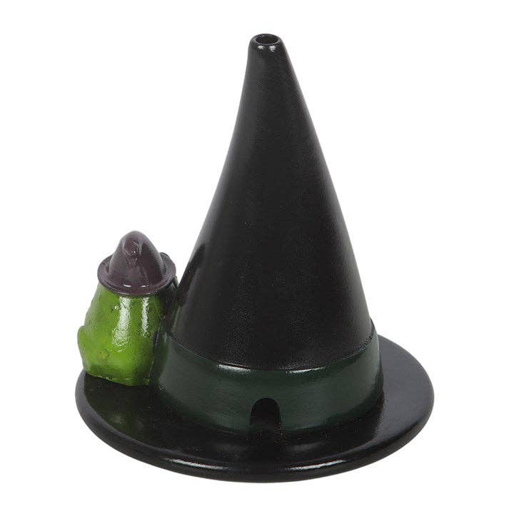 Räucherkegelhalter „Hexenhut mit Kröte“ – Magische Halloween-Dekoration