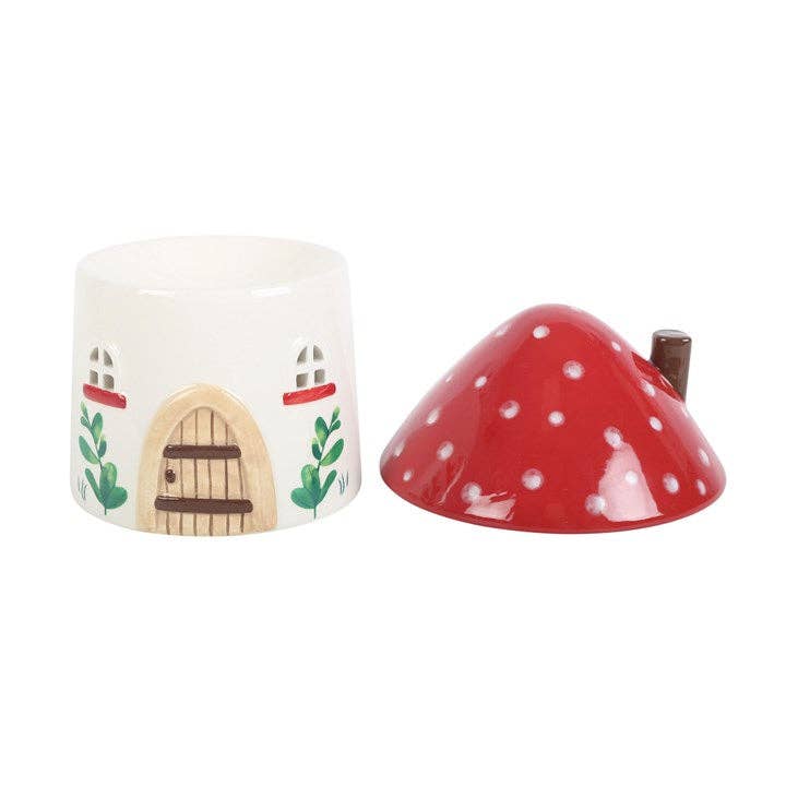 Ölbrenner und Wachswärmer in Form eines Pilzhauses