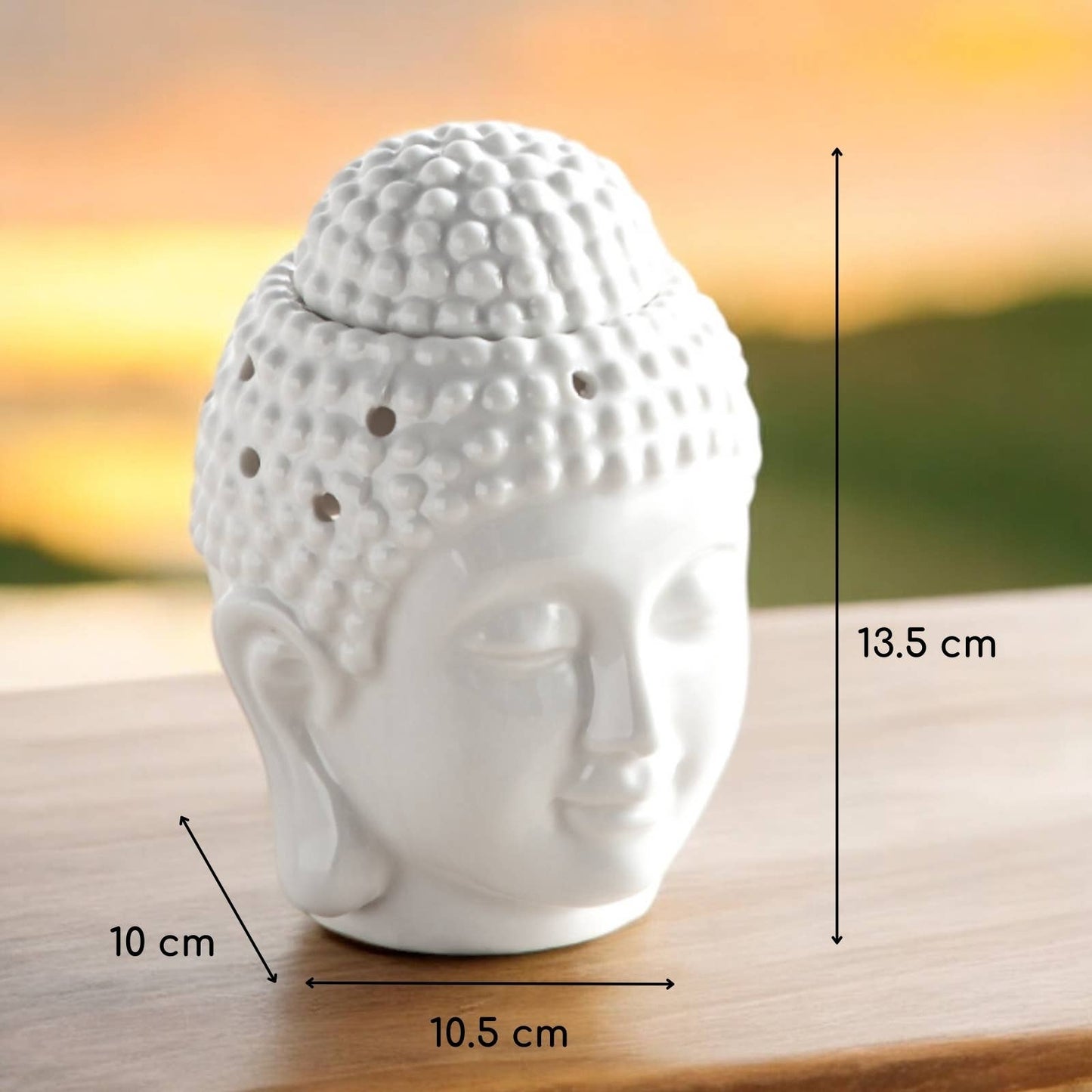 Ölbrenner und Duft Buddha weiß aus Keramik Dhyana