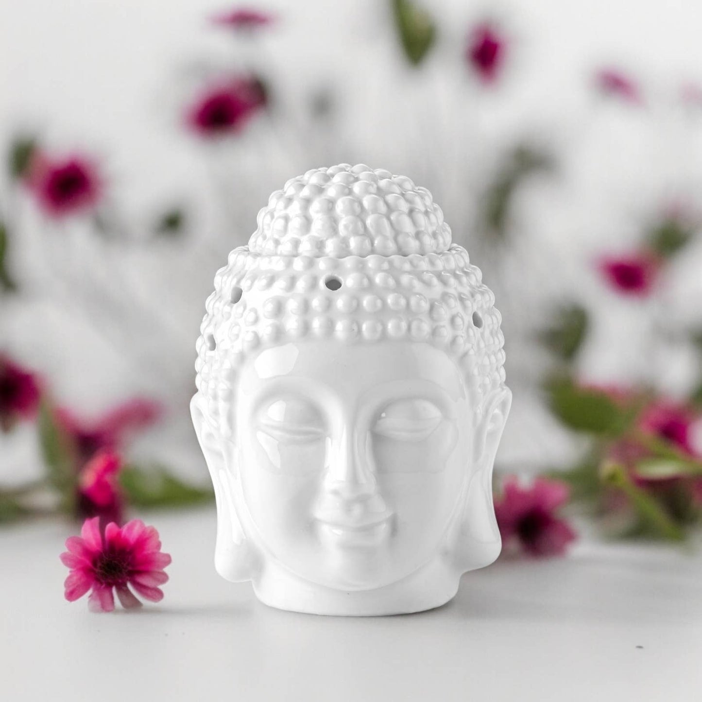 Ölbrenner und Duft Buddha weiß aus Keramik Dhyana