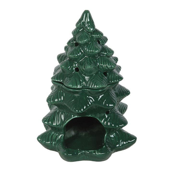 Grüner Tannenbaum-Ölbrenner und Wachswärmer