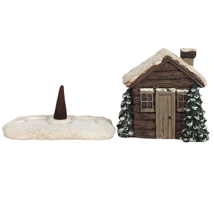 Räucherkegelhalter „Blockhütte“ – Gemütliche Winterdekoration mit Raucheffekt