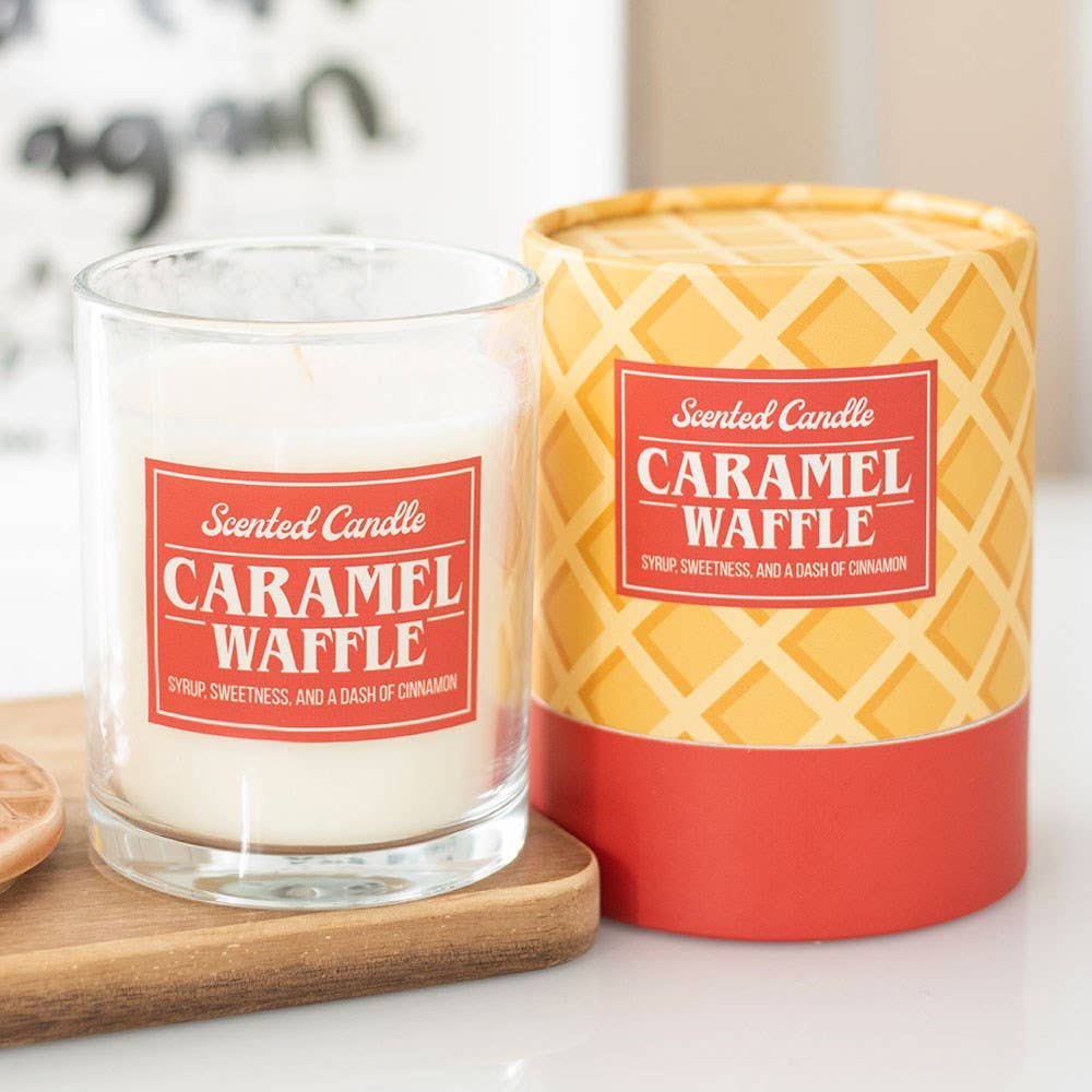 Duftkerze im Glas „Caramel Waffle“ – Süße Genussmomente für Ihr Zuhause