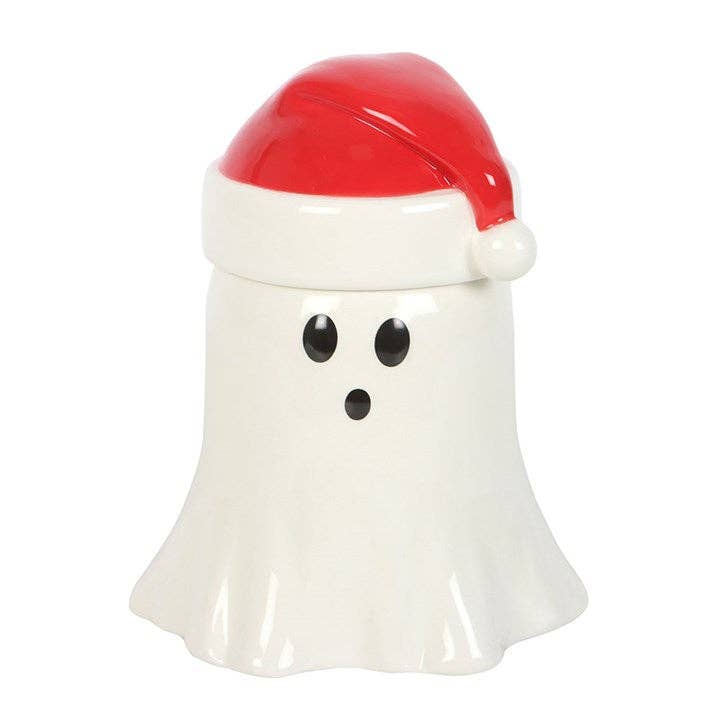 Geist mit Weihnachtsmannmütze Öl-Brenner und Wachswärmer