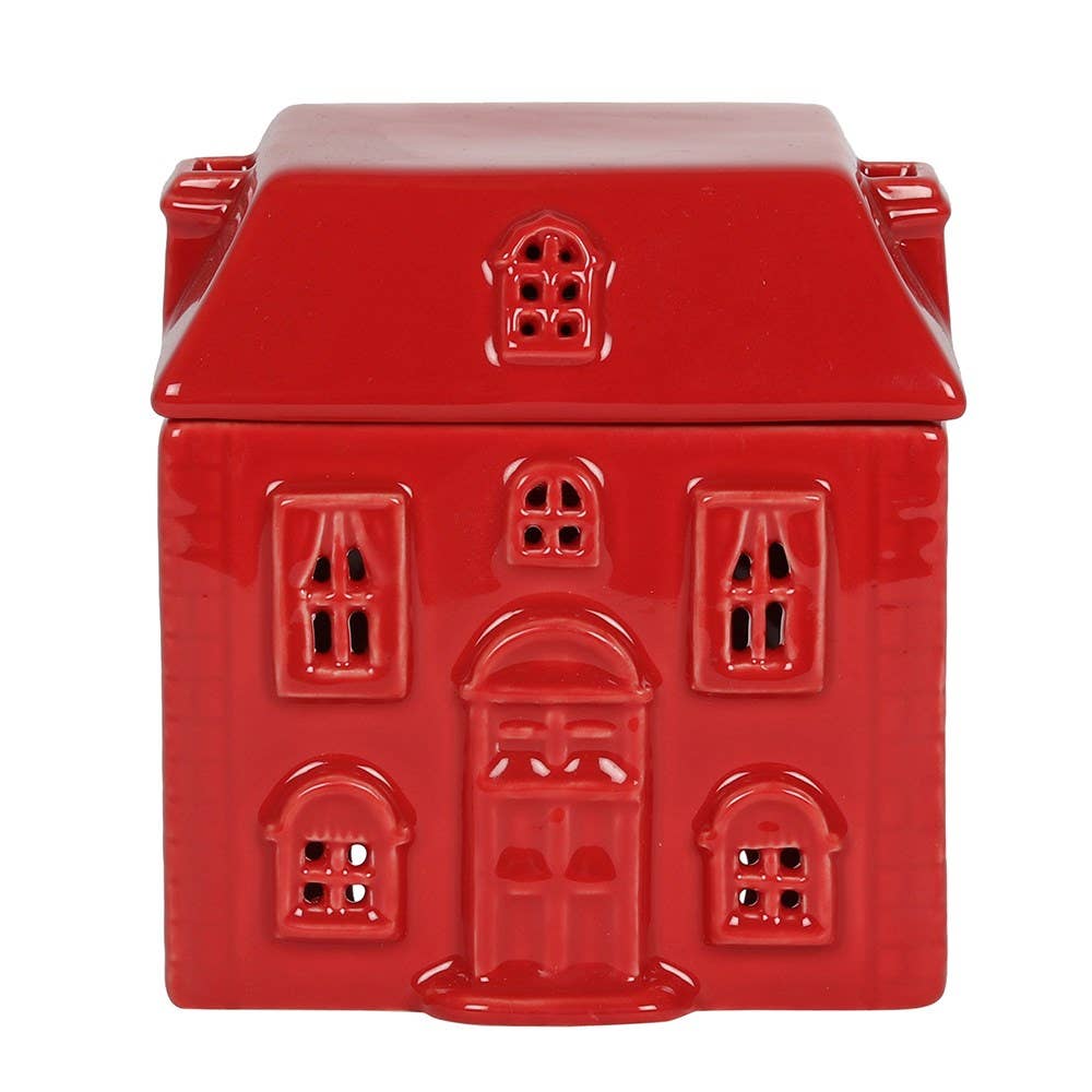 Rotes Keramikhaus Weihnachts-Ölbrenner