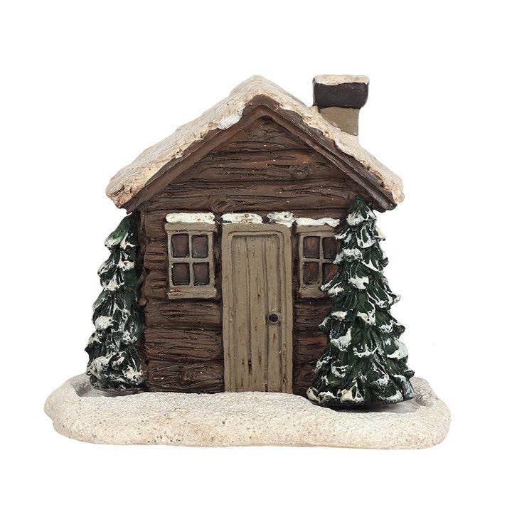 Räucherkegelhalter „Blockhütte“ – Gemütliche Winterdekoration mit Raucheffekt