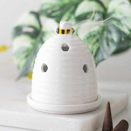 Räucherkegelhalter „Bienenstock“ – Keramik mit liebevollem Bienendesign