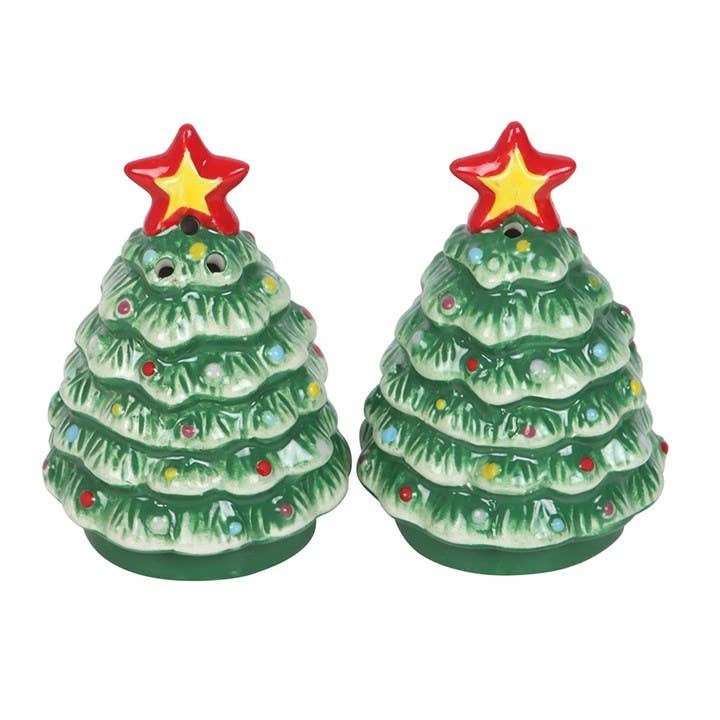 Salz- & Pfefferstreuer „Weihnachtsbäume“ – Festliches Keramik-Set