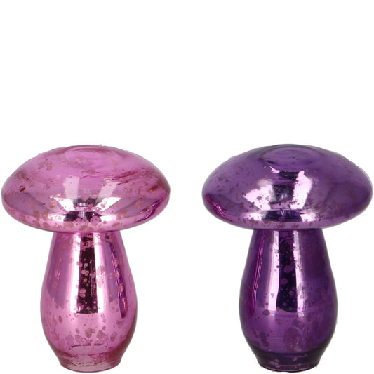 Glas Pilz Sitia, 2 Farben, D7, 5cm, H9, 5cm, Lila