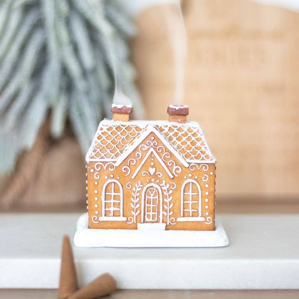 Räucherkegelhalter „Lebkuchenhaus“ – Festliche Weihnachtsdekoration mit Raucheffekt