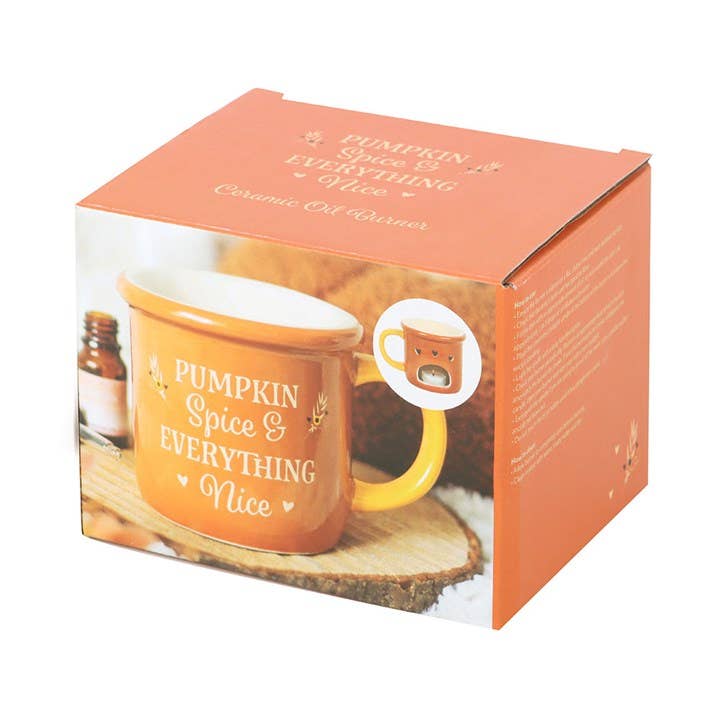 Keramischer Öl- und Wachsverdampfer in Tassenform „Pumpkin Spice & Everything Nice“ für den Herbst