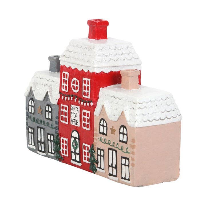Räucherkegelhalter „Weihnachtsdorf“ – Festliche Winterdekoration mit Raucheffekt