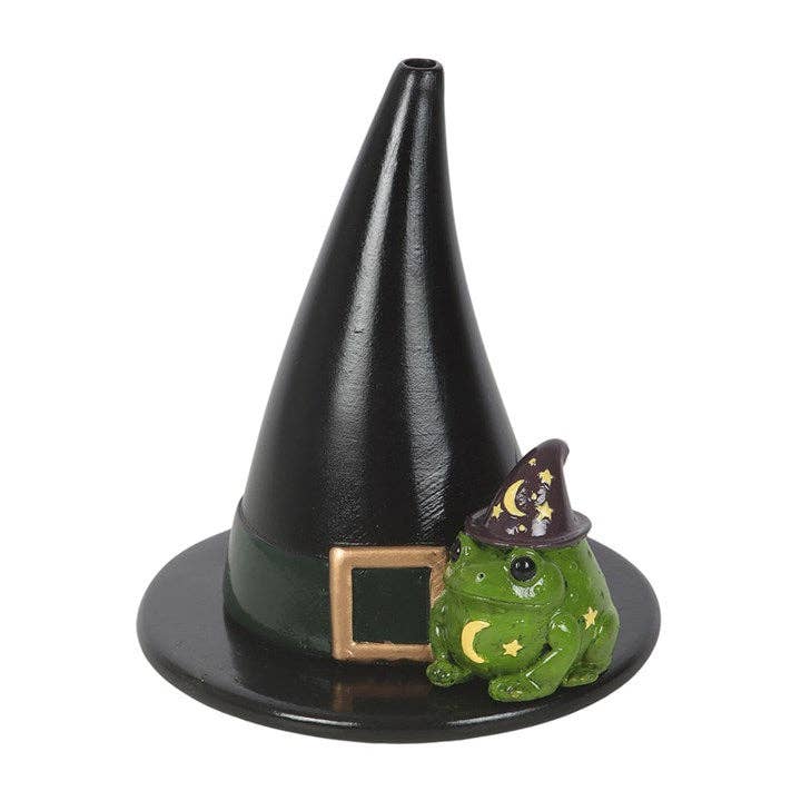 Räucherkegelhalter „Hexenhut mit Kröte“ – Magische Halloween-Dekoration