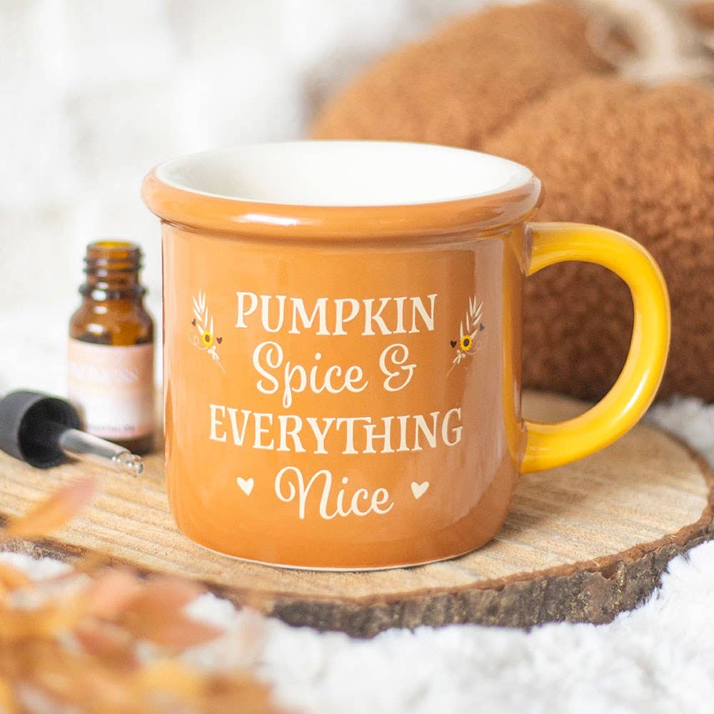 Keramischer Öl- und Wachsverdampfer in Tassenform „Pumpkin Spice & Everything Nice“ für den Herbst
