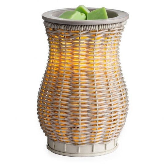 CANDLE WARMERS® GRAY WASHED WICKER Duftlampe elektrisch grau