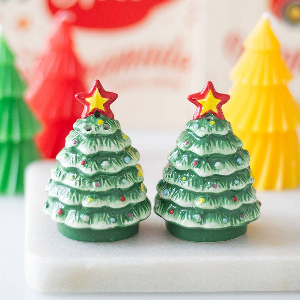 Salz- & Pfefferstreuer „Weihnachtsbäume“ – Festliches Keramik-Set