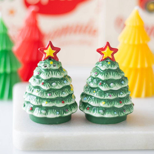 Salz- & Pfefferstreuer „Weihnachtsbäume“ – Festliches Keramik-Set