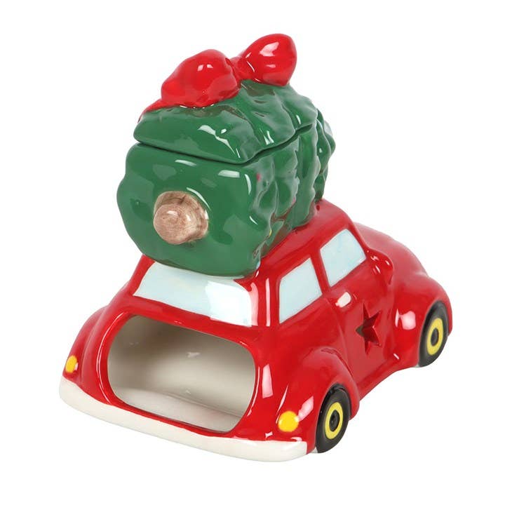 Nostalgisches Auto mit Weihnachtsbaum – Keramik-Ölbrenner
