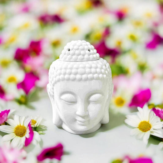 Ölbrenner und Duft Buddha weiß aus Keramik Dhyana