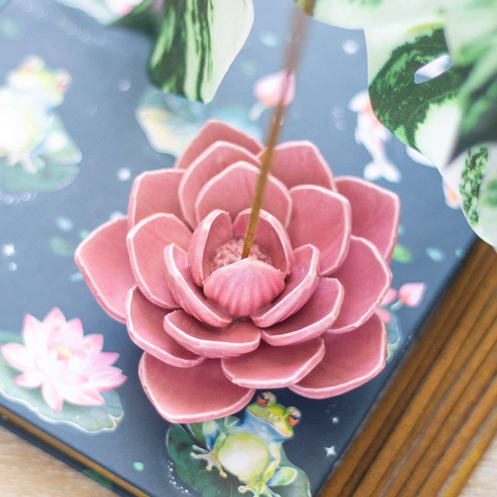 Räucherstäbchenhalter „Rosa Seerose“ – Elegante Keramik für entspannte Wohlfühlmomente