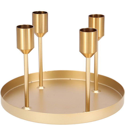 Metall Kerzenhalter Bolten, D18cm, H11cm, Gold