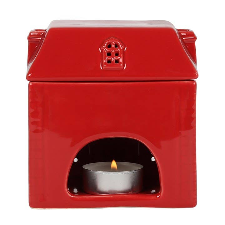 Rotes Keramikhaus Weihnachts-Ölbrenner