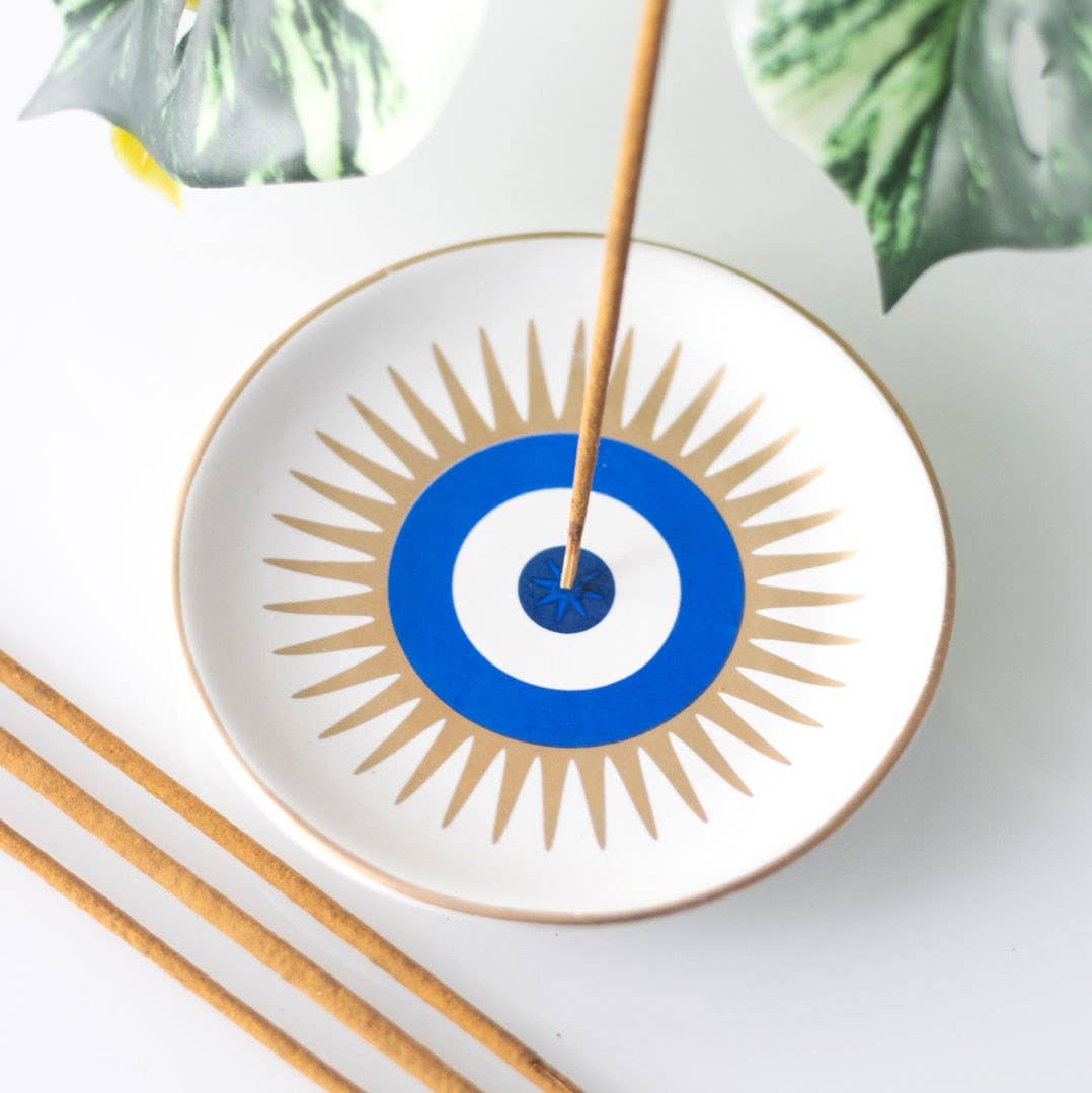 Räucherstäbchenhalter „Allsehendes Auge“ – Keramik mit spirituellem Design