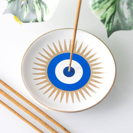 Räucherstäbchenhalter „Allsehendes Auge“ – Keramik mit spirituellem Design