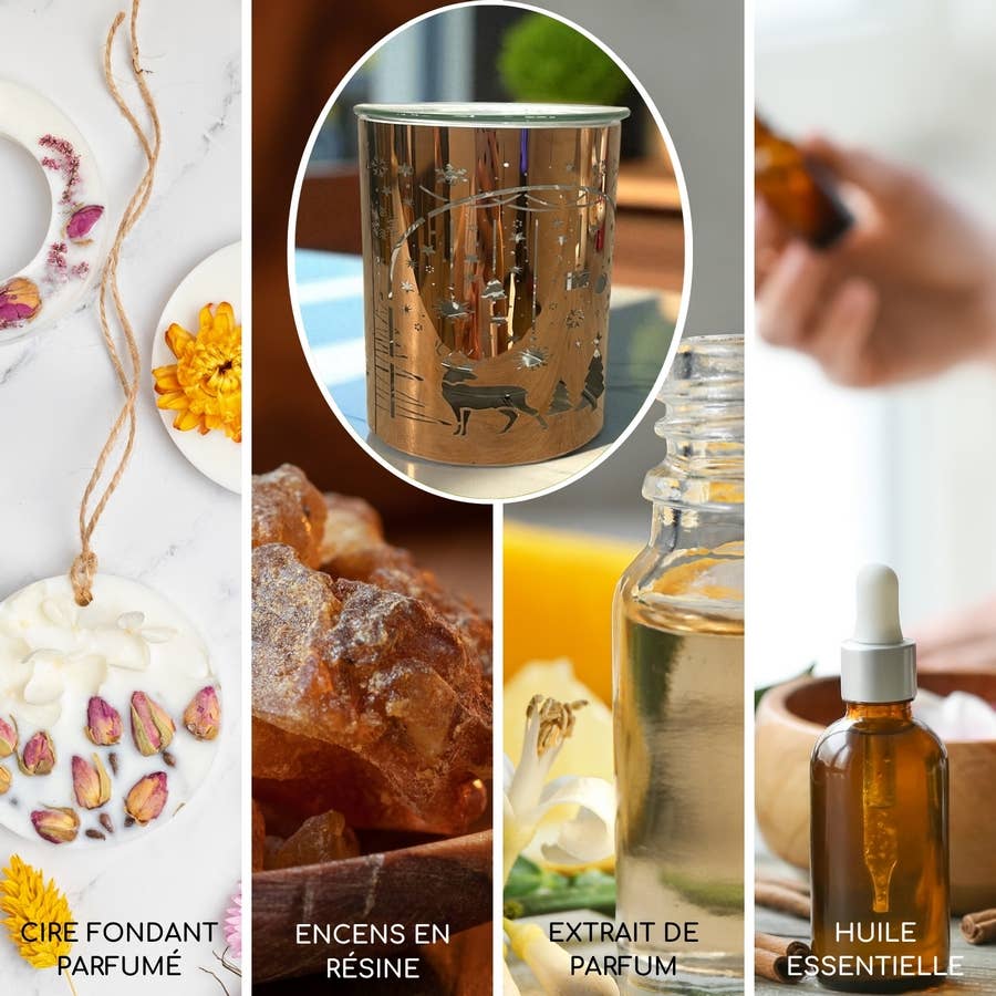 Kupferfarbener Metall-Weihrauchbrenner – Laser-Weihnachtsbogen