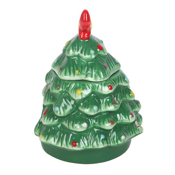 Nostalgischer Weihnachtsbaum-Ölbrenner aus Keramik