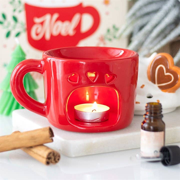 Ölbrenner in Form einer heißen Schokoladen-Tasse zu Weihnachten