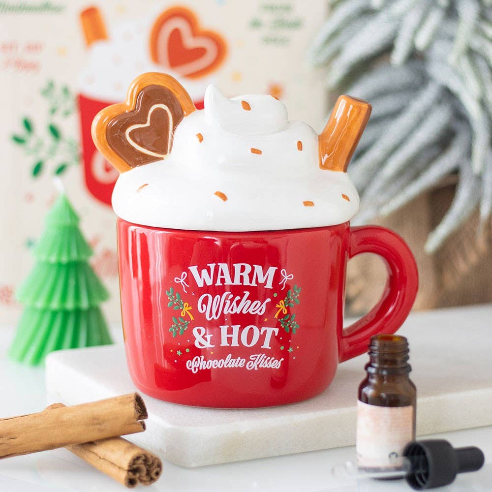 Ölbrenner in Form einer heißen Schokoladen-Tasse zu Weihnachten