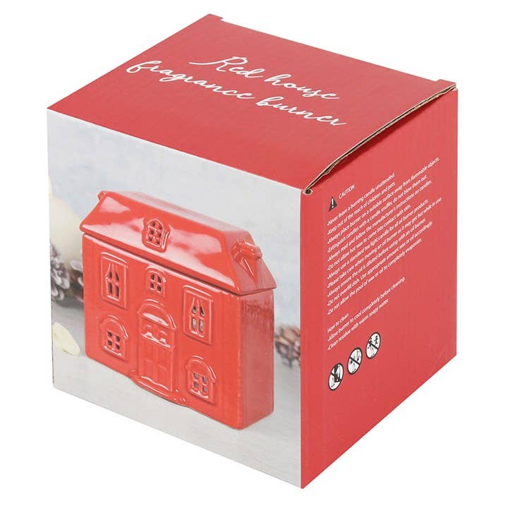 Rotes Keramikhaus Weihnachts-Ölbrenner