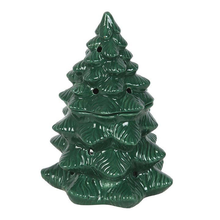 Grüner Tannenbaum-Ölbrenner und Wachswärmer