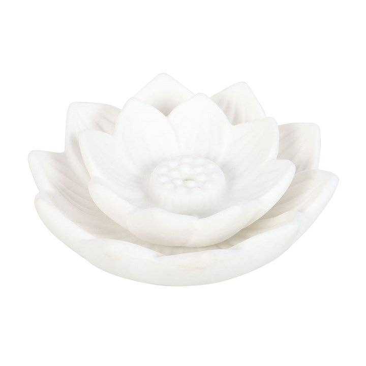 Räucherstäbchenhalter „Weiße Lotusblüte“ – Keramik für Meditation & Entspannung