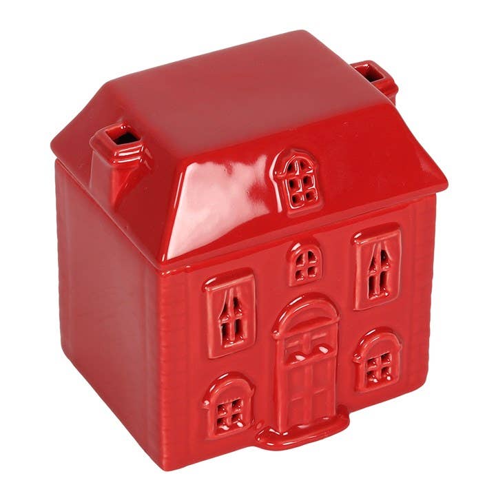Rotes Keramikhaus Weihnachts-Ölbrenner
