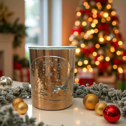 Kupferfarbener Metall-Weihrauchbrenner – Laser-Weihnachtsbogen