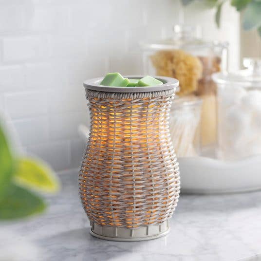 CANDLE WARMERS® GRAY WASHED WICKER Duftlampe elektrisch grau